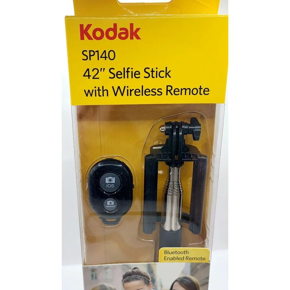 Kodak SP140 Selfie Stick With Wireless Remote Control Compact For Travel 42 Inch
